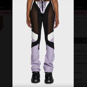 NAMILIA - Moto Mesh Pants, Purple